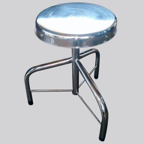 Indian Style Polished Finish Round Shape Stainless Steel Hospital Stool With 500Mm Size