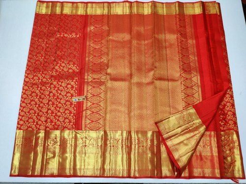 Traditional Simple Elegant Beautiful Wedding Wear Designer Red Pure Kanchipuram Silk Bridal Saree