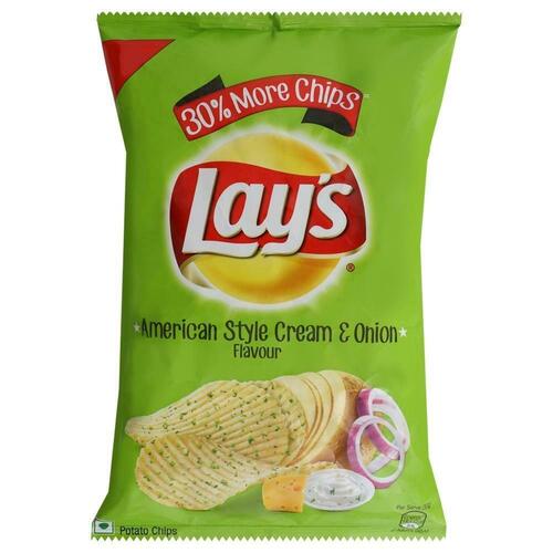 Hygienically Packed Crispy And Crunchy Taste American Style Cream Onion Potato Chips 