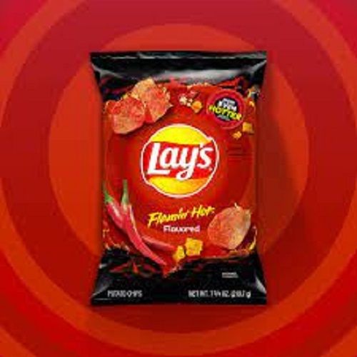 Hygienically Packed Hot Chilli Flavor Potato Chips Crispy Crunchy And Salty Taste