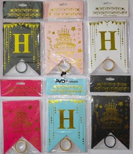 Light Weight Attractive Decorative Sbs Card With Foil Print Happy Birthday Banner