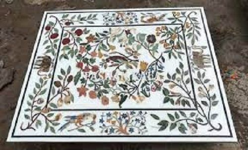 Colorful Color Marble Inlay Table Top Beautiful Designed For Decoration And Gifting