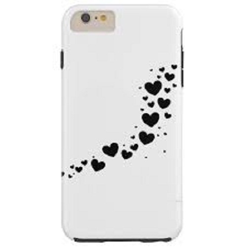 Stylish Scratch Free Lightweight Black And White Heart Printed Mobile Back Cover - Plastic, 1.65-1.80 Inch Size, White & Black Color | Perfect Fit, Modern Design, Durable Protection