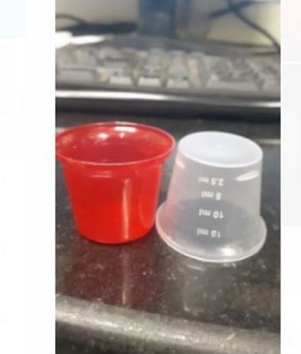 Cap Size 15 To 25 Ml Red And White Transparent Plastic Measuring Cap