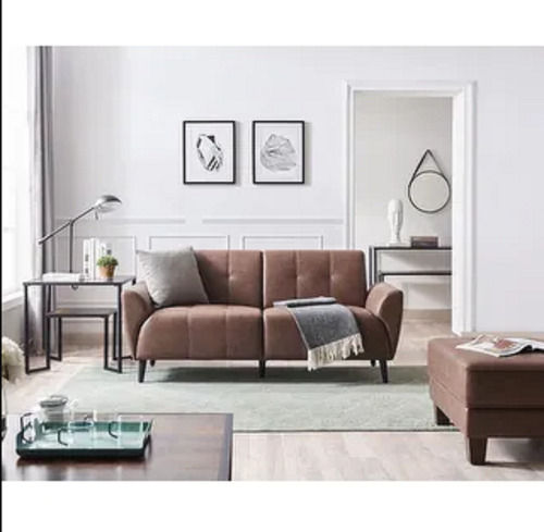 Dark Brown High Elastic Sponge 2 Seat Longlasting Solid Modern Sofa 