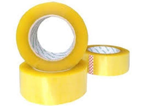 Yellow Color Single Plain Self Adhesive Bopp Tapes For Sealing And Packaging Use Length: 65  Meter (M)