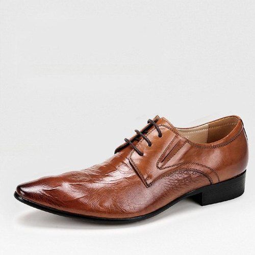 Pointed Toe Style Brown Color Mens Formal Shoes For Office Use