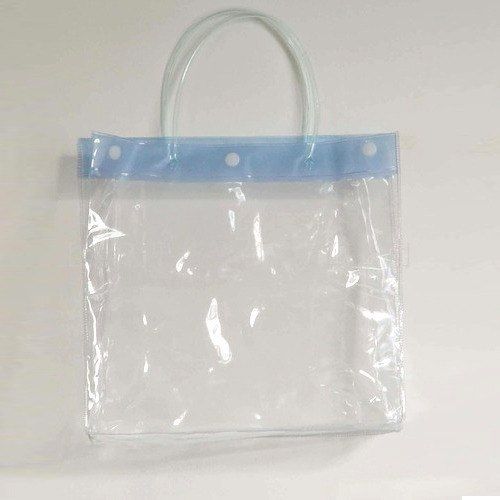 Water Resistant Lightweight Soft White And Blue Simple Plastic Vinyl Bags