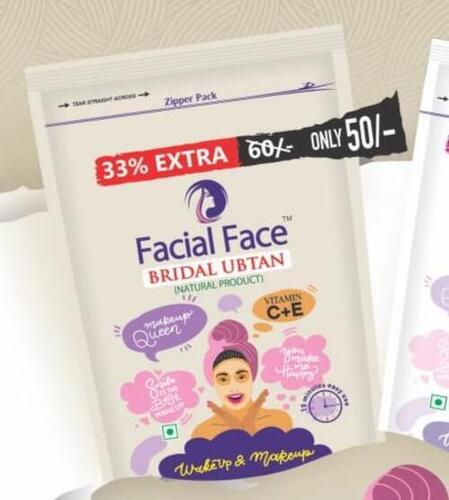  50g Zipper Pack Natural Vitamin C + E Bridal Ubtan For Facial Face