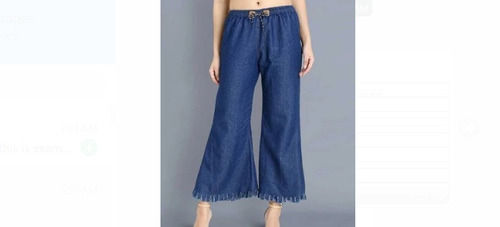 Fancy Latest Denim Bell Bottom JeansPalazzoJeansTrouserpants For Girls   Ladies
