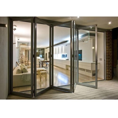 Styled Aluminium Alloy Material Silver Sliding Door For Indoor  Application: Interior