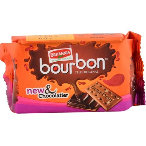 60 Gram, Rectangular Sweet And Crunchy Chocolate Bourbon Biscuits 
