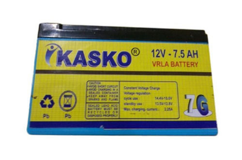 7.5 Ampere 12 Voltage Rechargeable Virla Kasko Acid Lead Battery