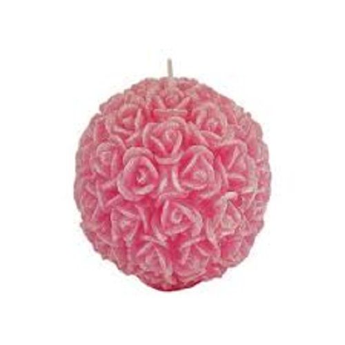 Beautiful Designs And Natural Fragrance Smokeless Round Pink Ball Candles 