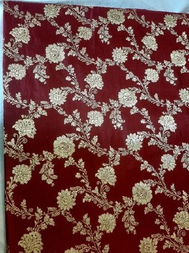 Light In Weight Lightweight And Breathable Stylish Maroon Embroidered Banarasi Fabric