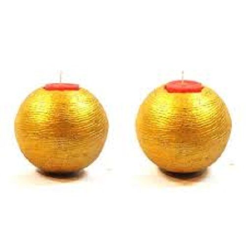 Natural Fragrance And Beautiful Designs Golden Round Ball Candles 