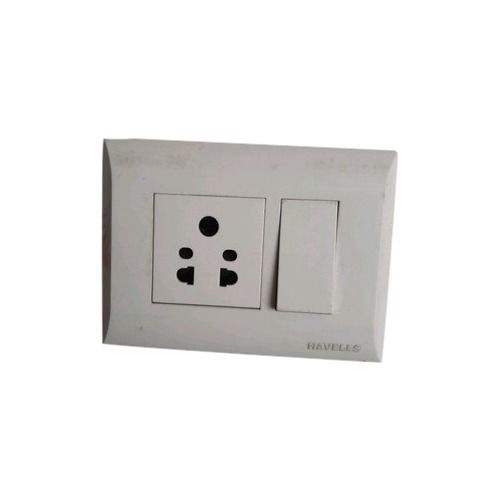 220 Volt 6 Inch Rectangular Plastic Material White Havells Electrical Switch