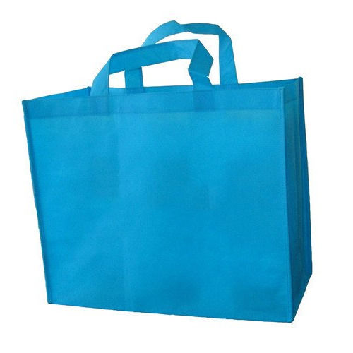 Easy To Carry Reusable Flexible Loop Handle Blue Non Woven Carry Bags