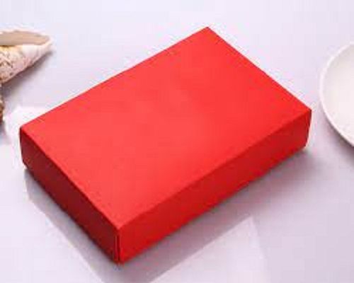 Glossy Lamination Light Weight And Biodegradable Rectangular Plain Red Paper Packaging Box