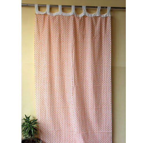 Long Durable Shrink Resistance Lightweight Zigzag Printed White Bedroom Curtain