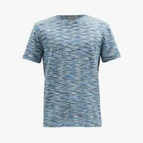 Cotton Men Comfortable Light Blue Half Sleeves Round Neck Casual Wear T Shirt