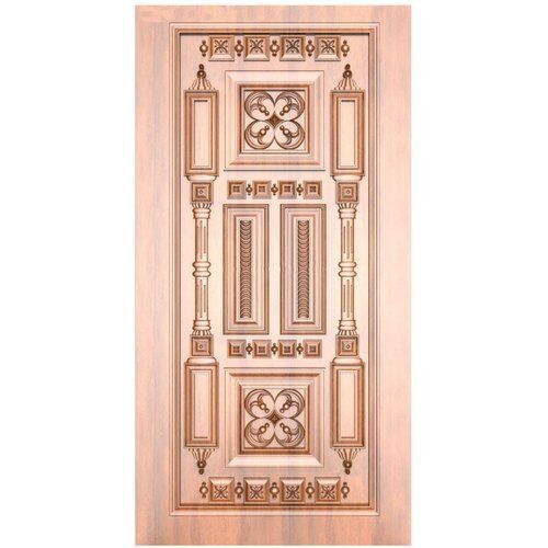 Wood Peach Colour Square Shape Awesome Wear Resistant Environment Friendly Exterior Hinged Decorative Wooden Door