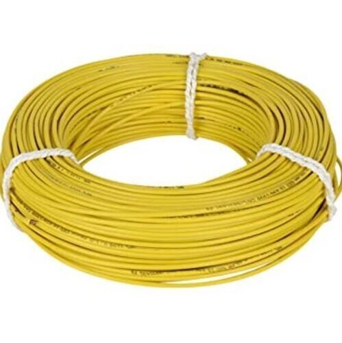 Yellow 2.5Sqmm 90 Meter Size Copper Conductor And Pvc Insulated Electric Wires Rated Current: 220 Watt (W)