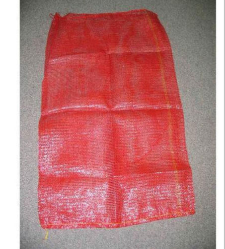 Red , Capacity 5 Kg,Red Rectangular Polypropylene Woven Leno Mesh Bag