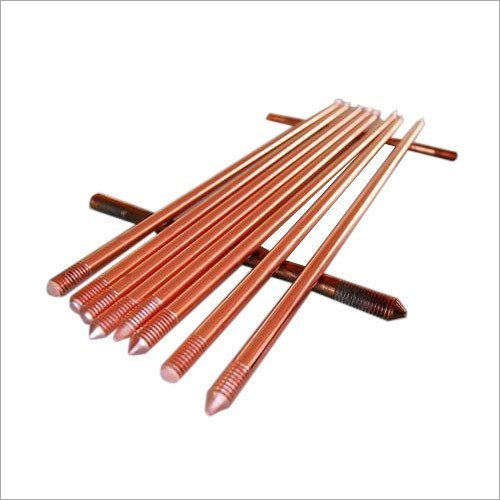 Golden High Strength Durable 1 To 3 Millimeter Solid Copper Earthing Rod