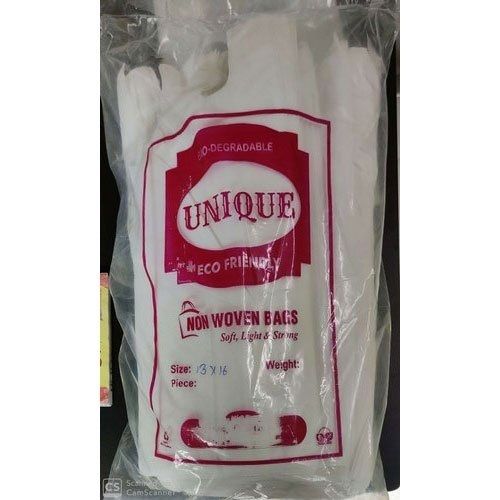 Disposable Reusable Easy To Use Eco Friendly White Plain Non Woven Bag