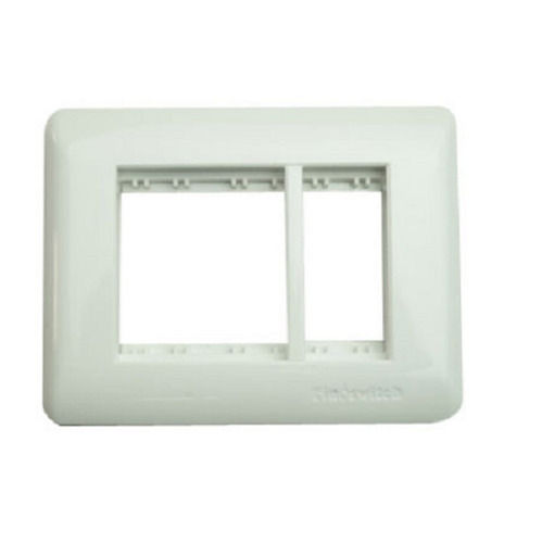 3 Module Rectangular White Plastic Modular Switches Plate