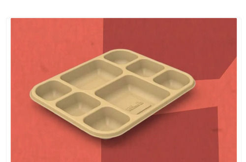 Brown Grey Disposable Rectangle Meal Tray With 12 Inch Size For Event And Party Use