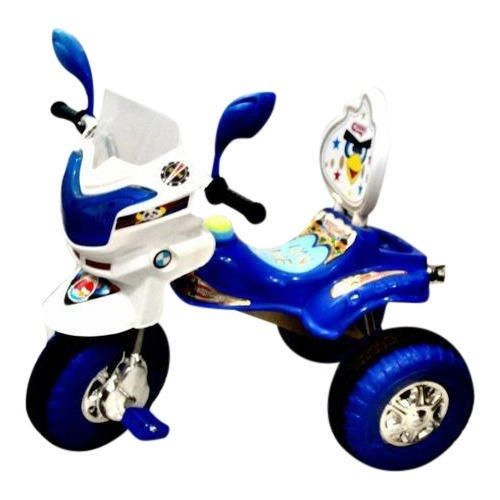 Light Weight Long Lasting Easy To Use Blue And White Kids Tricycle  Wheel Size: Small