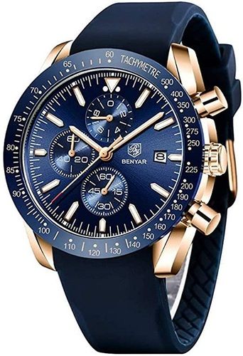 Men Elegant Look Long Lasting Comfortable Designer Navy Blue Wrist Watch Color Of Band: Non Brand