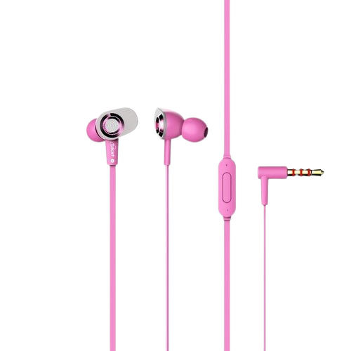 Pink In-Ear Wired Earphones With Mic And Stereo Sound, 3.5 Mm Jack