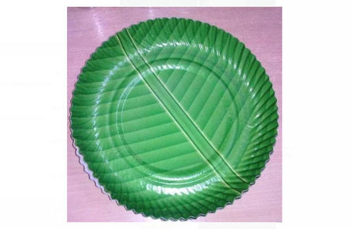 Round Green Disposable Paper Plates With 12 Inch Size For Party And Events 