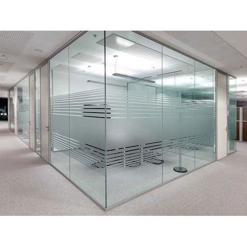 Transparent Ruggedly Constructed Scratch Resistance Long Durable Plain Glass Office Partition