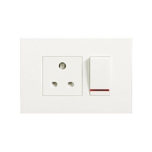 Strong And Shock Resistance White Plastic Modular Electrical One Switch Socket Max. Voltage: 240 Volt (V)