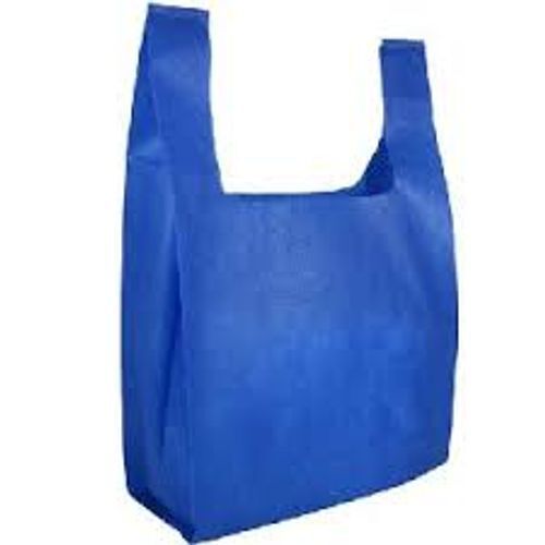  किराने के सामान के लिए U कट हैंडल प्लेन ब्लू LDPE प्लास्टिक कैरी बैग, 1KG