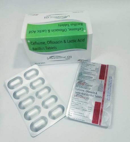 Avelxime-O Cefixime, Ofloxacin And Lactic Acid Bacillus Antibiotic Tablets, 10X10 Alu Alu Pack Storage: Room Temperature