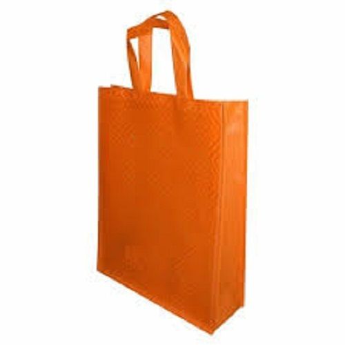 Eco Friendly And Light Weight Orange Color Non Woven Carry Bag For Shopping