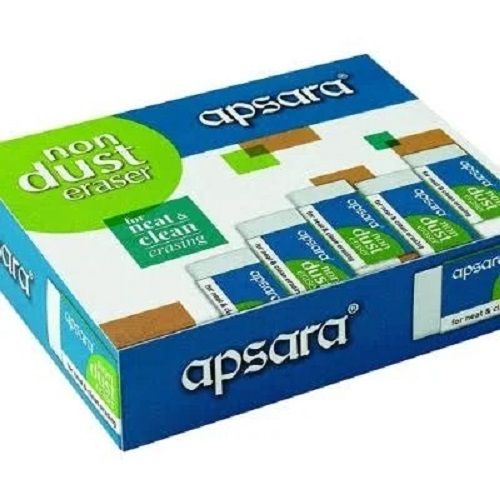 Eco Friendly White Apsara Non Dust Jumbo Erasers Used In School, Pack Of 20