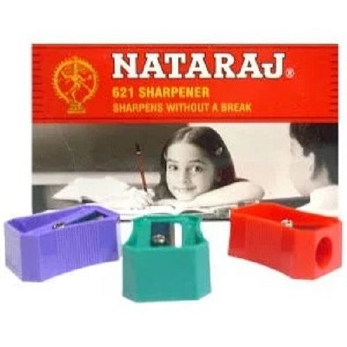 Eco Friendly Hard Plastic Multi Color Rectangular Shape Natraj Sharpener, Pack Of 20