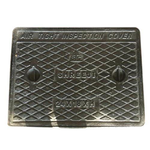 Iron Heavy Duty Ruggedly Constructed Rectangular Black Coated Ci Manhole Covers