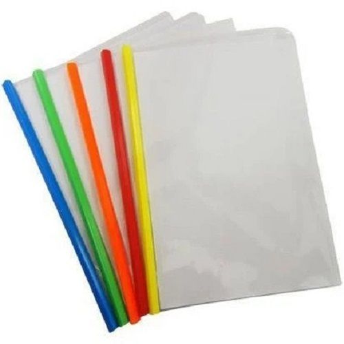 Eco Friendly Light Weight And Transparent Multi Color Clip Plastic Stick File Used In School