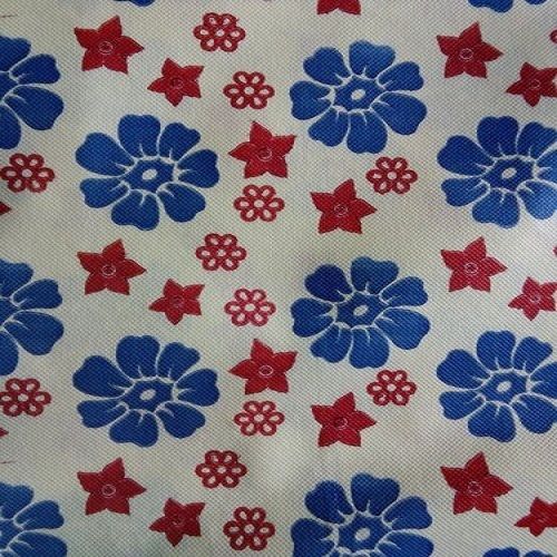 White And Blue Lightweight Strong Durable Tear Resistant Printed Non Woven Fabric 