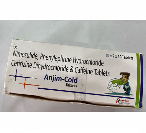 Nimesulide Phenylephrine Hydrochloride Cetirizine Dihydrochloride And Caffeine Tablets, Pack Of 10X2X10  General Medicines