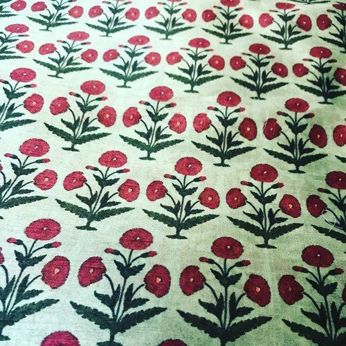 Printed Cotton Silk Fabric          (Ajay)