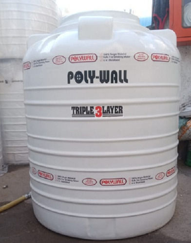 Cylindrical White Polywall Pvc Three Layered Water Tanks With 1000 Liter Capacity For Domestic Use