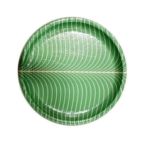 100% Eco Friendly And Disposable Green Color Paper Plates For Party Function